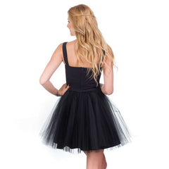 Flowy Mesh Overlay Skirt Slip Tulle Lace Party Dress