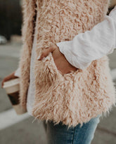 Fluffy Knitted Faux Wool Fur Sherpa Vest Womens
