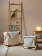 Foldable Cotton Canvas Household Laundry Hamper