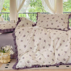 Fruit Ruched Bedding Set - Grape