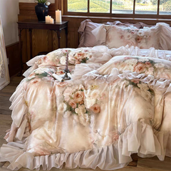 Garden Oil Painting Duvet Cover - Pink