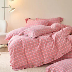 Gingham Bedding Set - Grey