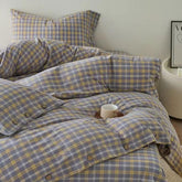 Gingham Bedding Set - Grey