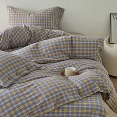 Gingham Bedding Set - Grey