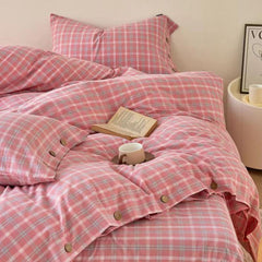 Gingham Bedding Set - Purple