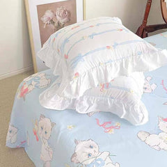 Girly Ruffle Throw Pillow Cover