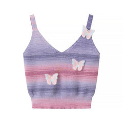 Gradient Butterfly Crop Top