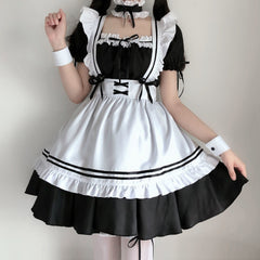Cheap Frilly Lockable Maid Anime Cosplay Dress Costume