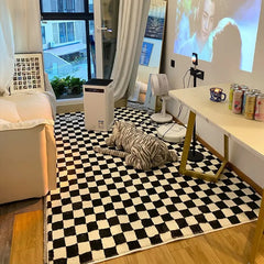 Handmade Retro Checkerboard Rug