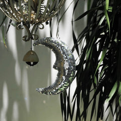 Crescent Disco Moon Mirror Pendant