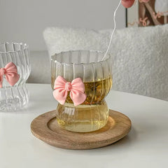 Coquette Pink Bow Glass Cup