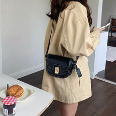 Fashion Joy Canva Leather Square Shoulder Handbag Purse