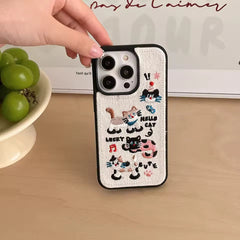 Cute Cats Canvas iPhone Case