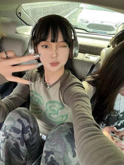 Vintage Green Crop Top