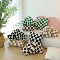 Lamb Fleece Checkerboard Pillow