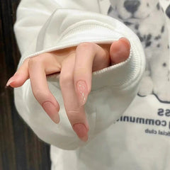 24 PCS Aesthetic Milky Nude Jelly Gel Acrylic Nail