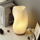 Cream Striped Desk Lamp