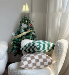 Lamb Fleece Checkerboard Pillow