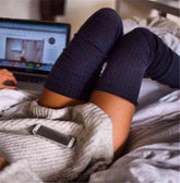 Cozy Slimming Ribbed Knit Over Winter High Knee Socks Stockings