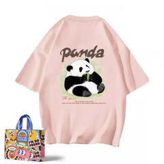 Cute Animal Lover T Shirt Kawaii Floral Panda Tee