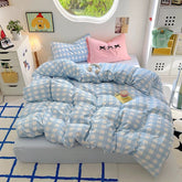 Blue Plaid Bedding Set