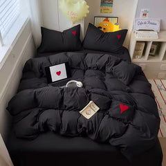 White Heart Coquette Bedding Set
