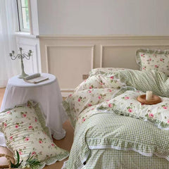 Pastoral Floral Lace Bedding Set