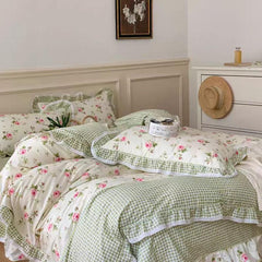 Pastoral Floral Lace Bedding Set