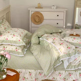Pastoral Floral Lace Bedding Set