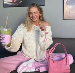 Coquette Pink Bow Sweater