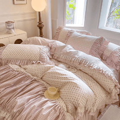 Pink Gingham & Ditsy Floral Bedding Set