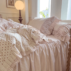 Pink Gingham & Ditsy Floral Duvet Cover