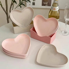 Pink Heart Dishes Set
