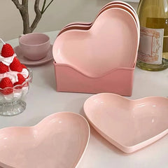Pink Heart Dishes Set