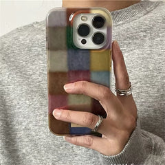 Retro Color Block iPhone Case