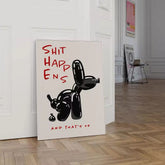 Black Balloon Dog Poster