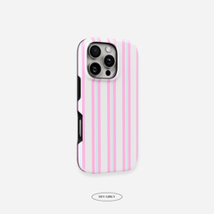 Pink & Blue Striped iPhone Case