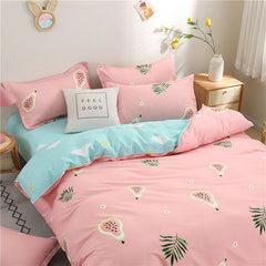 Orange Bedding Set Girls Boys Bed Linen Sheet Plaid Duvet Cover 240x220 Single Double Queen King Quilt Covers Sets Bedclothes