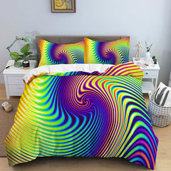 3D Duvet Cover Psychedelic Abstract Double 210x210 Bedding Set 2/3pcs Quilt Cover With Zipper Closure King Size Comforter Cover
