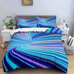3D Duvet Cover Psychedelic Abstract Double 210x210 Bedding Set 2/3pcs Quilt Cover With Zipper Closure King Size Comforter Cover