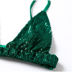 Green Sequin Three Piece Set