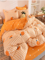 Bedding Set Boy Girl Bed Sheet Quilt Cover Pillowcase Single Bed Double Bed Queen Bed Quilt Cover Washed Cotton Bedclothes