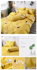 Floral Printed Home Queen Bedding Set Soft Fresh Comfortable Duvet Cover Set with Sheets Quilt Covers Pillow Cases 3-4 Pcs Sets