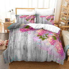 Rose Duvet Cover Set Full/Queen/King/Twin Size Soft Luxury 3D Rose Flower Microfiber Bedding Set 3Pcs Romantic Love Quilt Cover