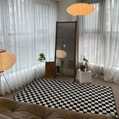Handmade Retro Checkerboard Rug