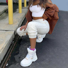 Cozy Warm Fuzzy Teddy Bear Pants Fleece Lined Pants Fleece Joggers