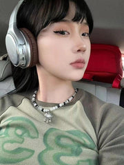 Vintage Green Crop Top