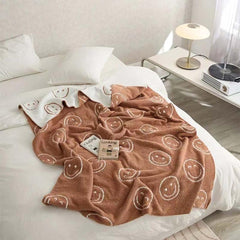 Smiley Face Blanket - Green