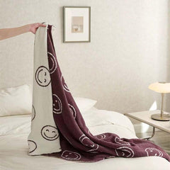 Smiley Face Blanket - Purple