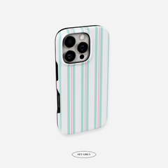 Green & Pink Striped iPhone Case